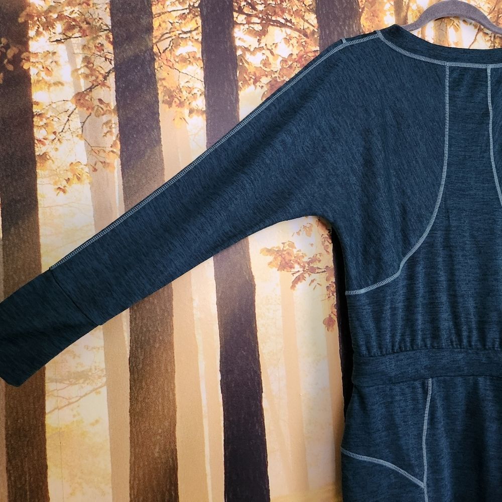 Athleta Give It Your All Small Dress Long Sleeve Drawstring Teal Pockets - Picture 5 of 13